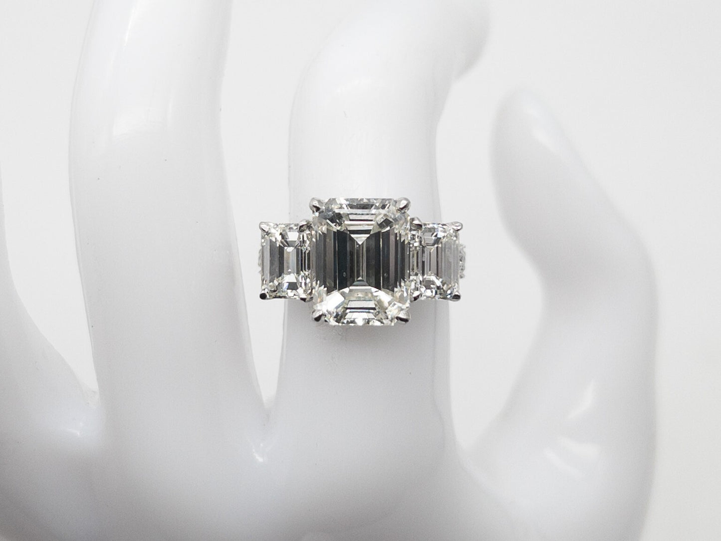 1.08ct Emerald Cut Diamond Three-Stone Ring — GIA Certified, Platinum