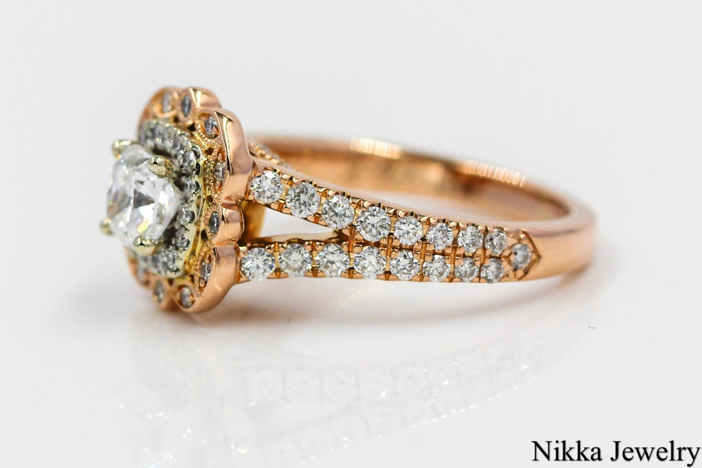 0.71ct Cushion Modified Brilliant Diamond Ring — GIA Certified, 14k Rose Gold