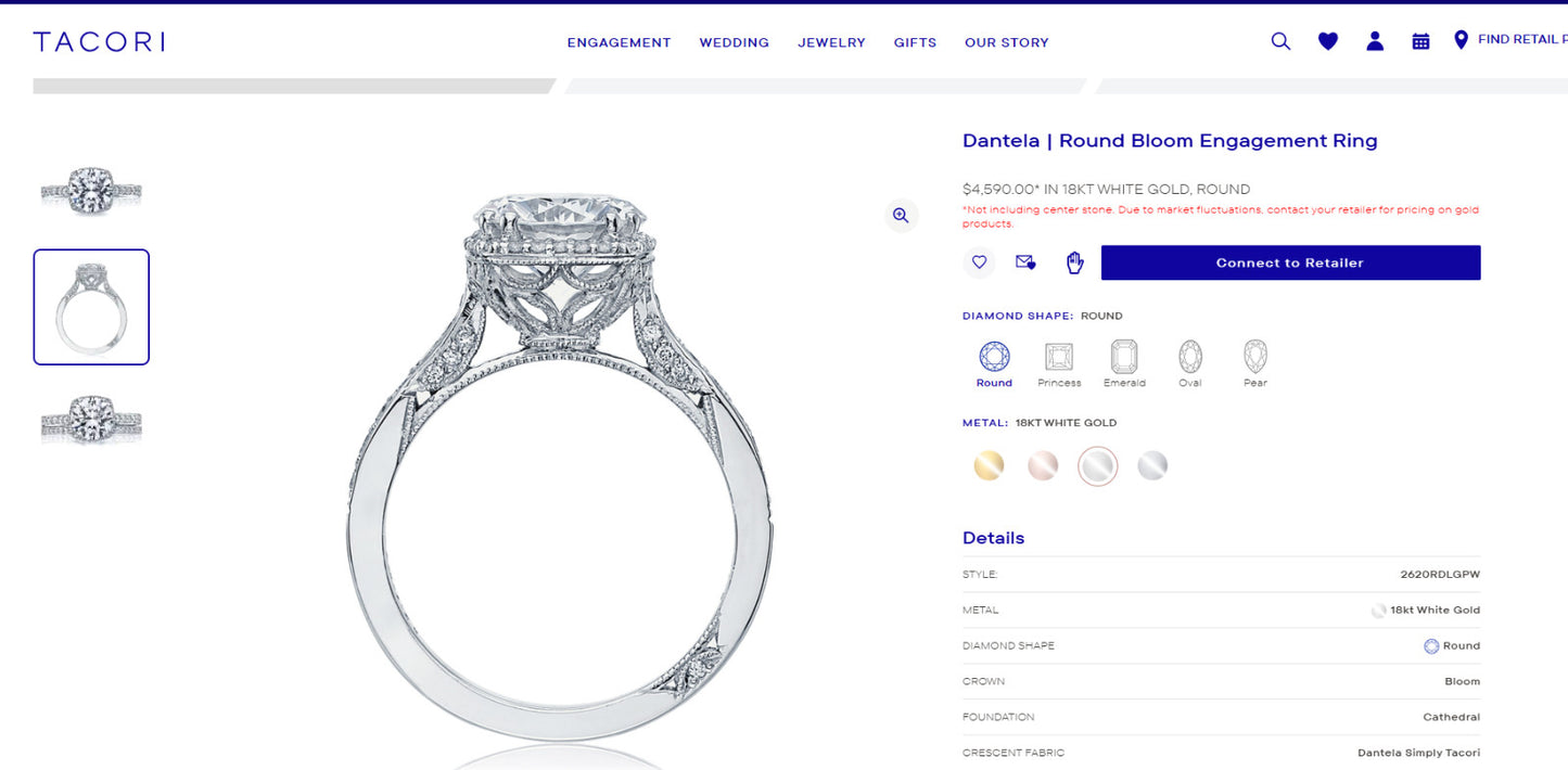 1.08ct Round Brilliant Diamond Engagement Ring — GIA Certified, Platinum