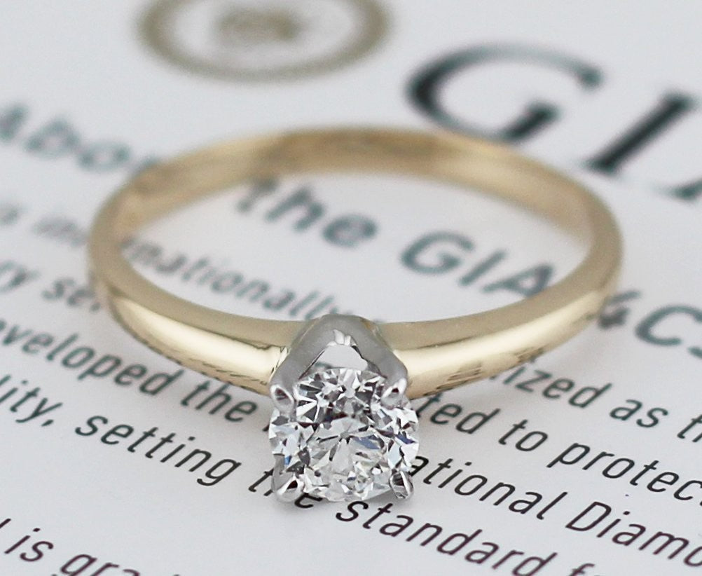 0.53ct Old European Cut Art Deco Diamond Ring — GIA Certified, Platinum