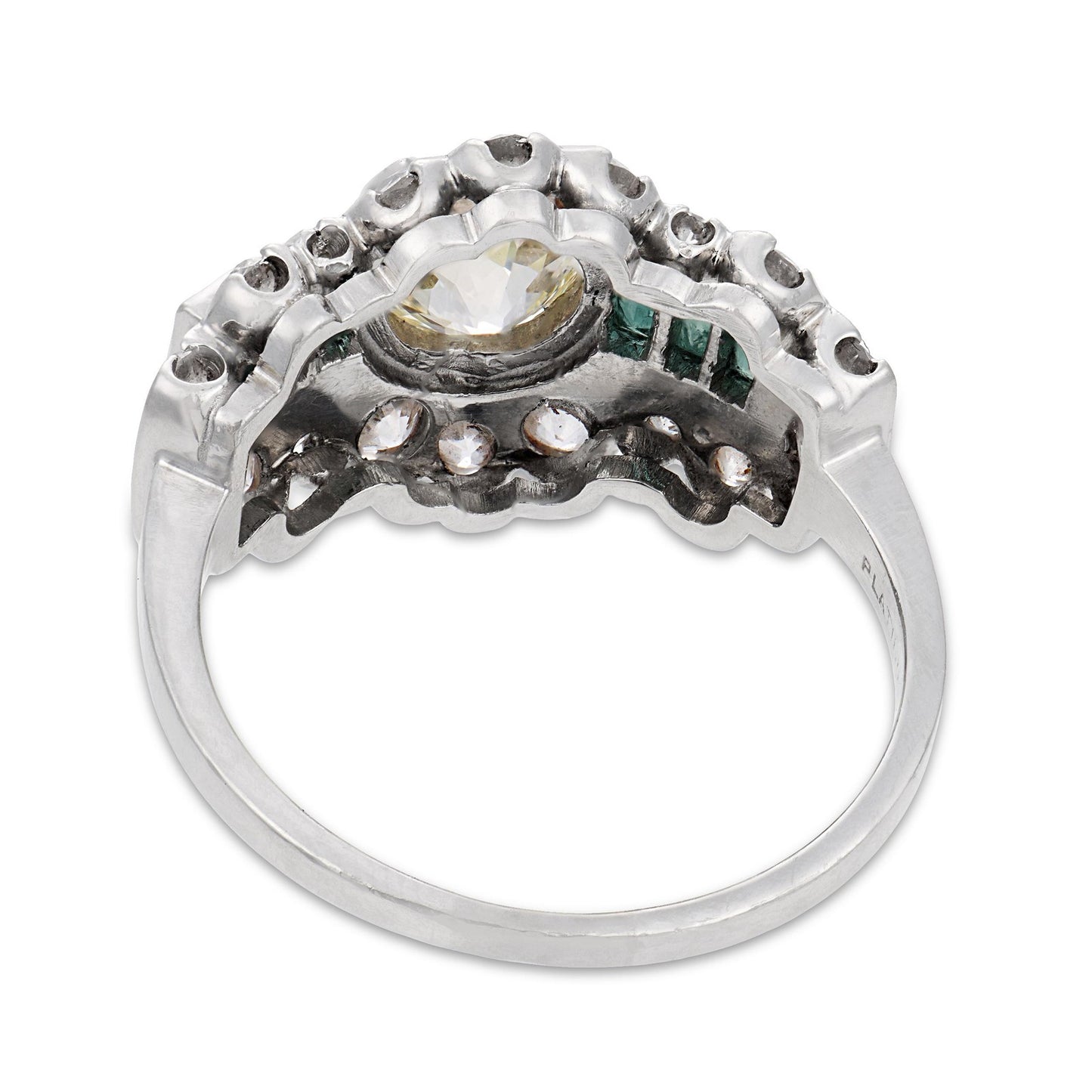 1.19ct Flame & Trapezoid Diamond Three Stone Ring — GIA Certified, 18k White Gold