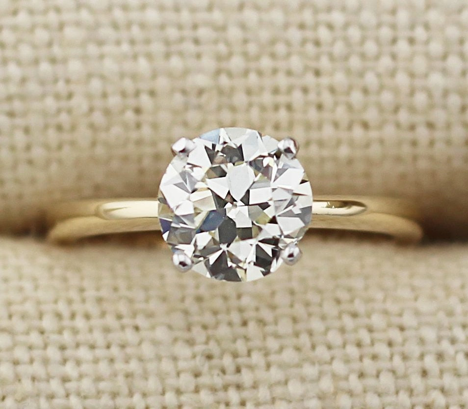 1.71ct Princess Diamond Milgrain Engagement Ring — GIA Certified, 14k White Gold