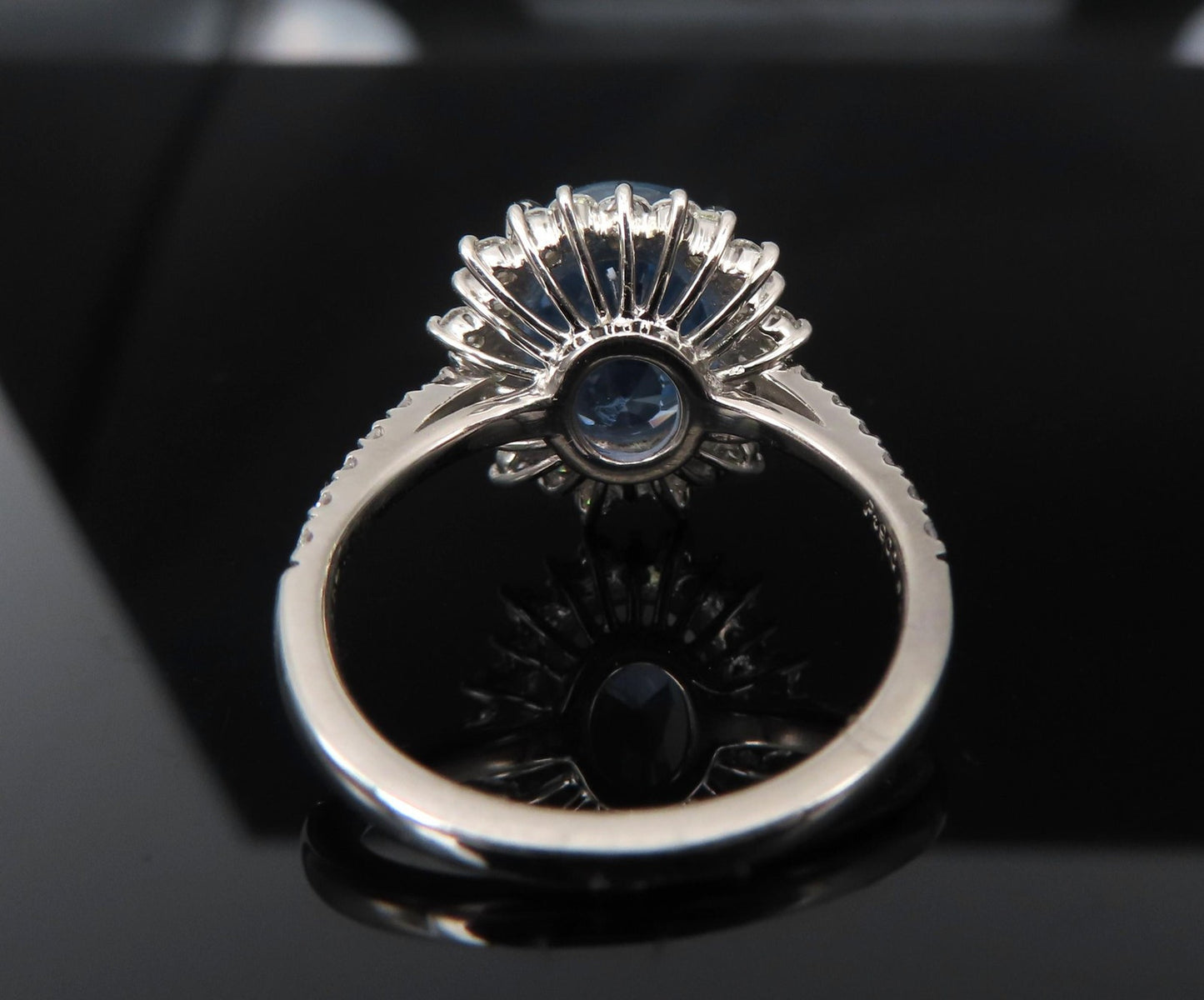 5.05ct Oval Sapphire Diamond Halo Ring — GIA Certified, Platinum