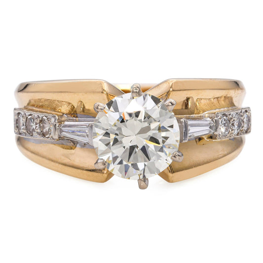 1.35ct Round Brilliant Diamond Engagement Ring — GIA Certified, 18k Yellow Gold