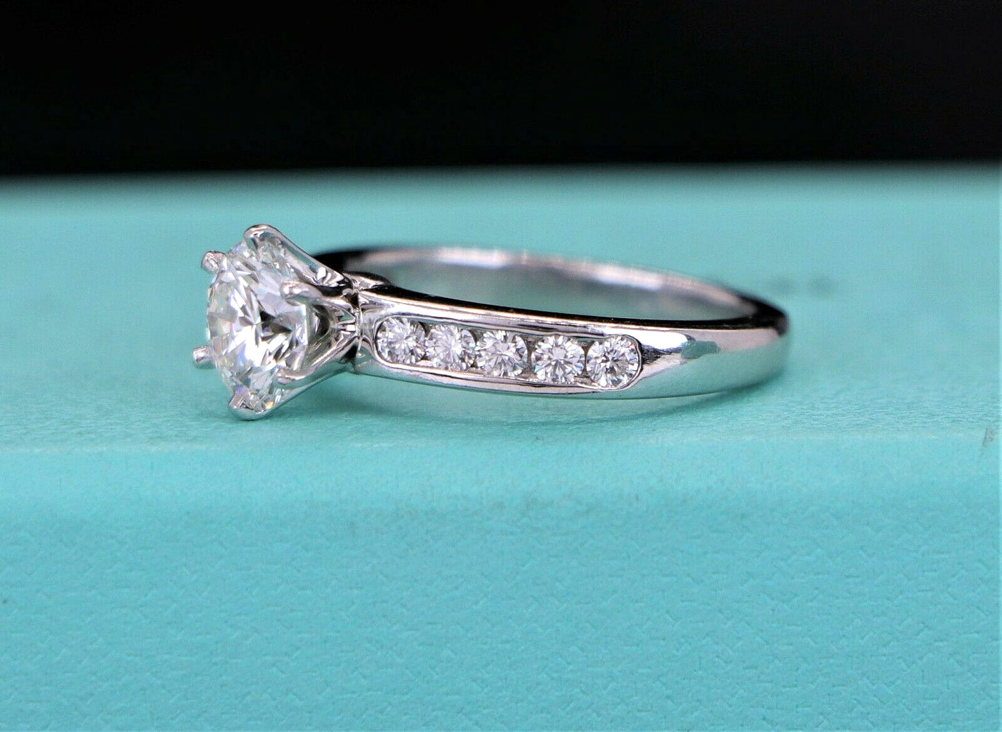1.24ct Round Brilliant Diamond Channel Engagement Ring — GIA Certified, Platinum