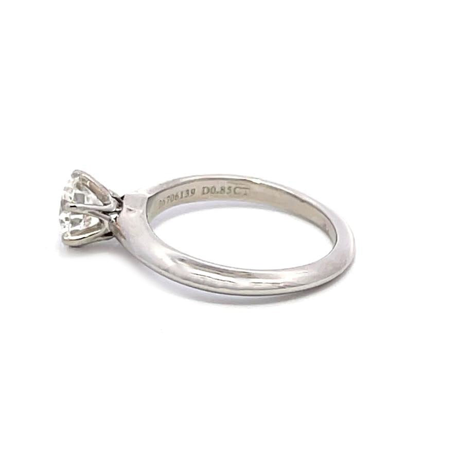 0.85ct Round Brilliant Diamond Solitaire Ring — GIA Certified, Platinum