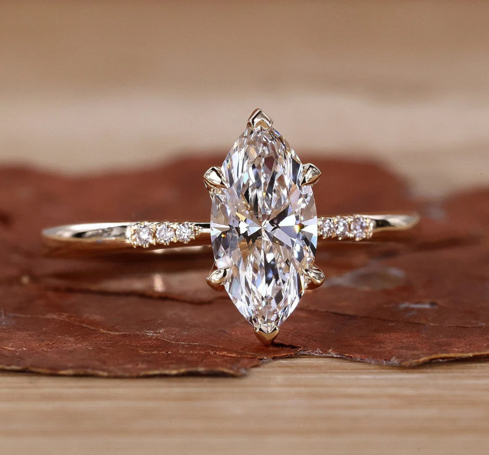 1.30ct Marquise Diamond Solitaire Ring — GIA Certified, 14k White Gold