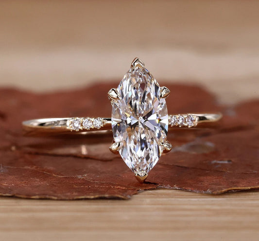 1.30ct Marquise Diamond Solitaire Ring — GIA Certified, 14k White Gold