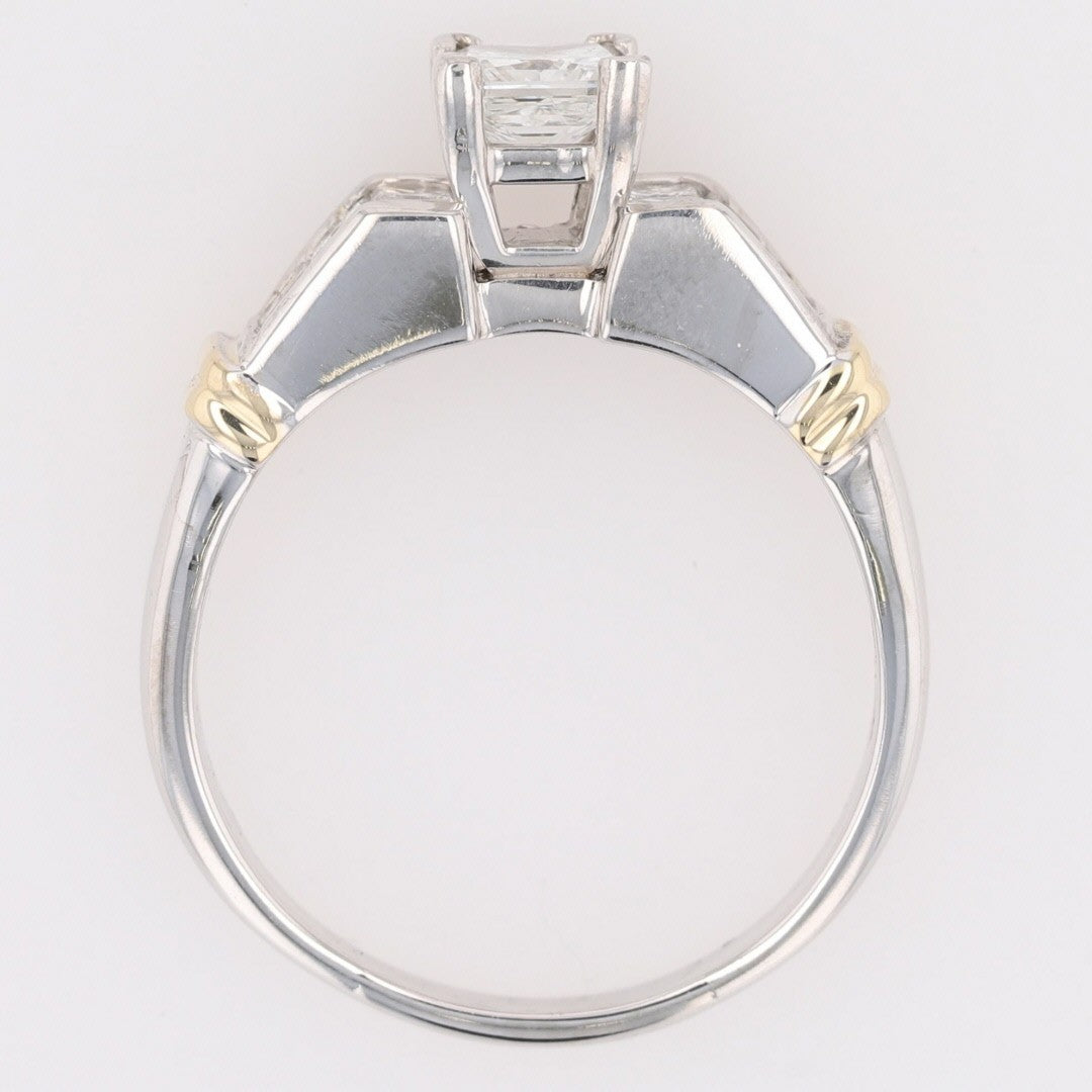 1.64ct Princess Cut Diamond Engagement Ring — GIA Certified, 14k Multi-Tone Gold