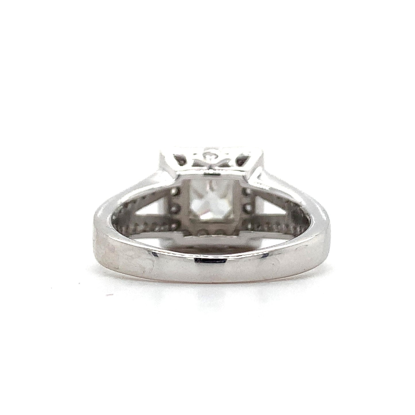 0.96ct Princess Cut Diamond Halo Ring — GIA Certified, 14k White Gold