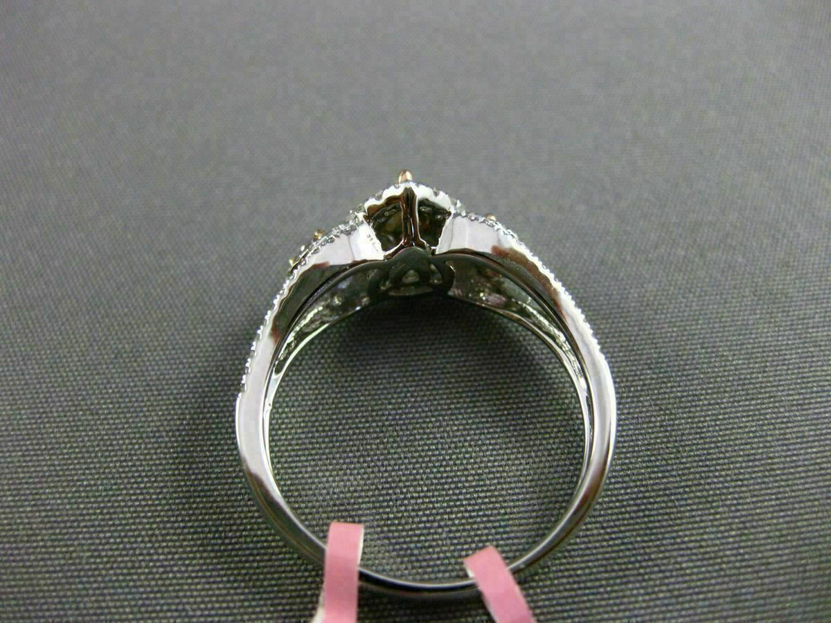 0.79ct Pear Diamond Halo Engagement Ring — GIA Certified, 18k Tri-Color Gold