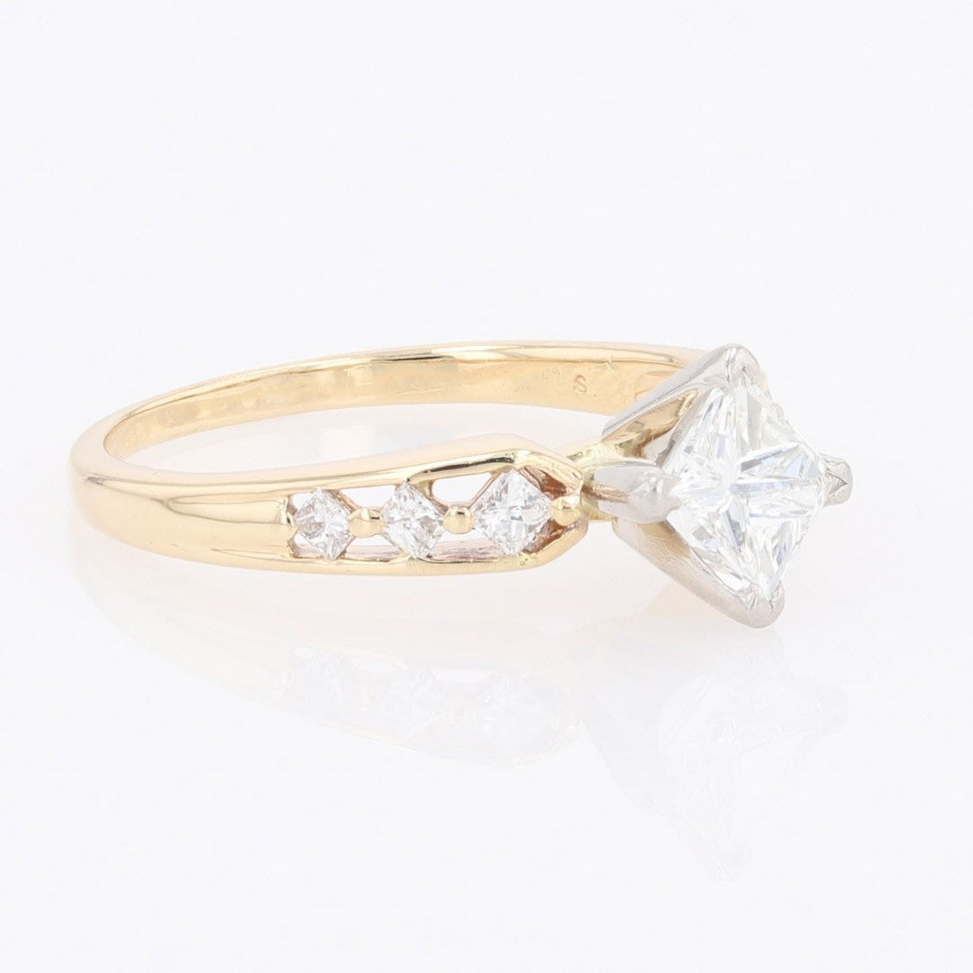 1.32ct Radiant Diamond Solitaire Ring with Accents — GIA Certified, 14k Yellow Gold & Platinum