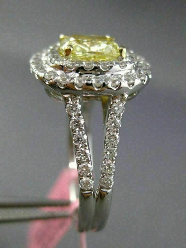2.16ct Cushion Diamond Double Halo Engagement Ring — GIA Certified, 18k Two-Tone Gold