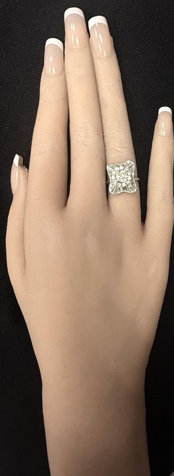 0.95ct Cushion Diamond Ballerina Ring — GIA Certified, 14k White Gold