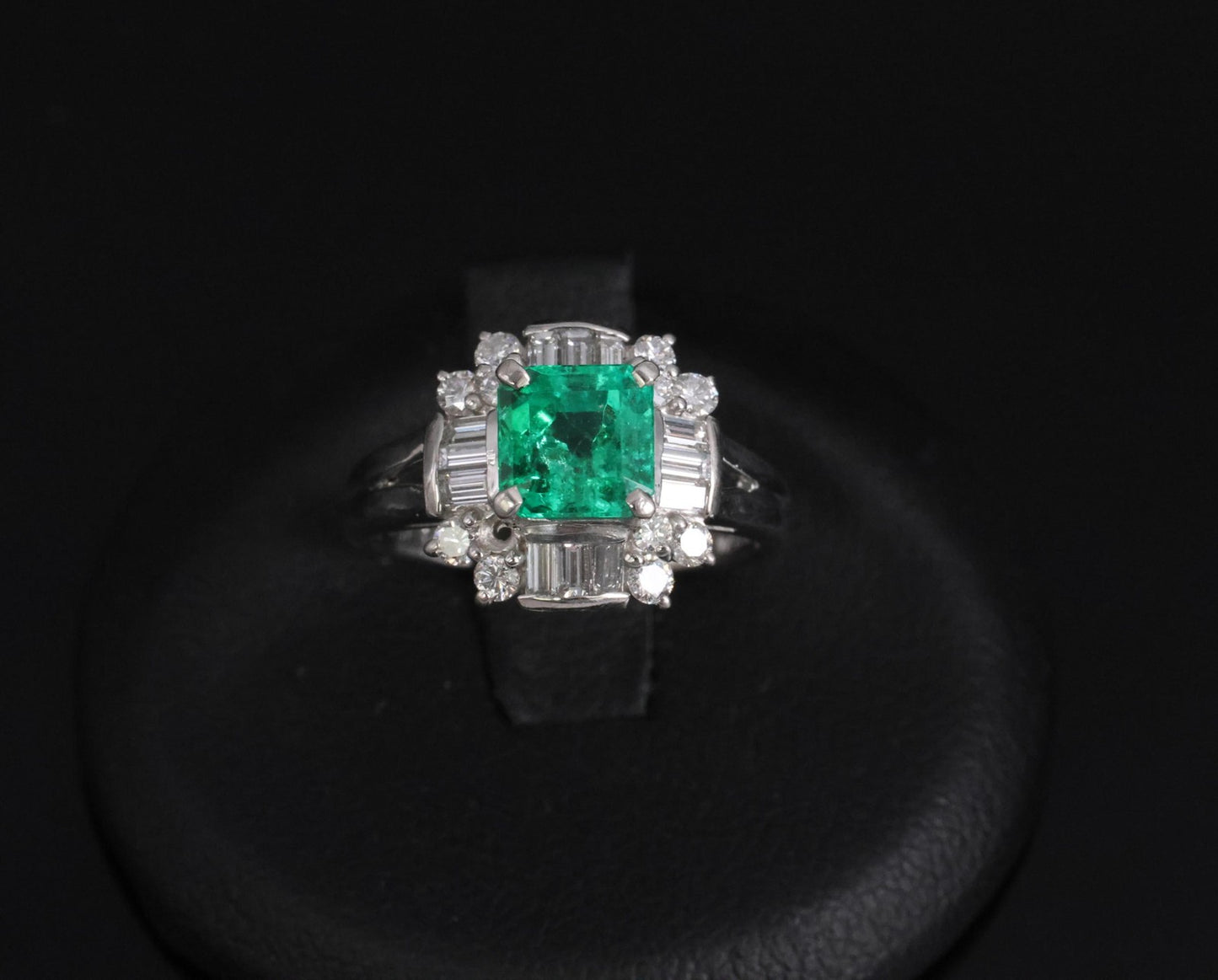 1.22ct Emerald Cut Colombian Emerald & 0.63ct Diamond Ring — GIA Certified, Platinum