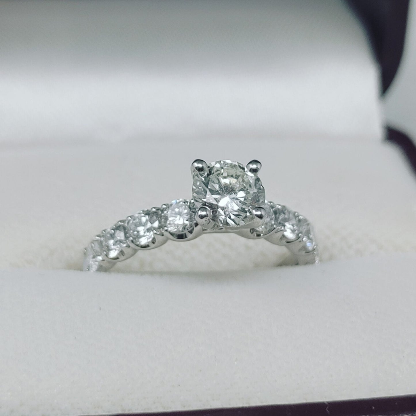0.80ct Round Brilliant Diamond Engagement Ring — GIA Certified, 14k White Gold