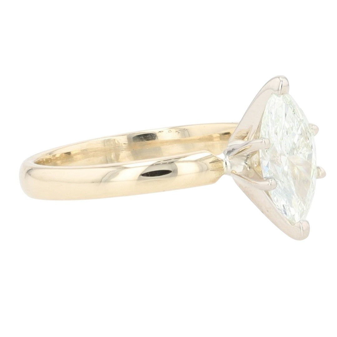 0.90ct Marquise Diamond Engagement Ring — GIA Certified, 14k Two-Tone Gold
