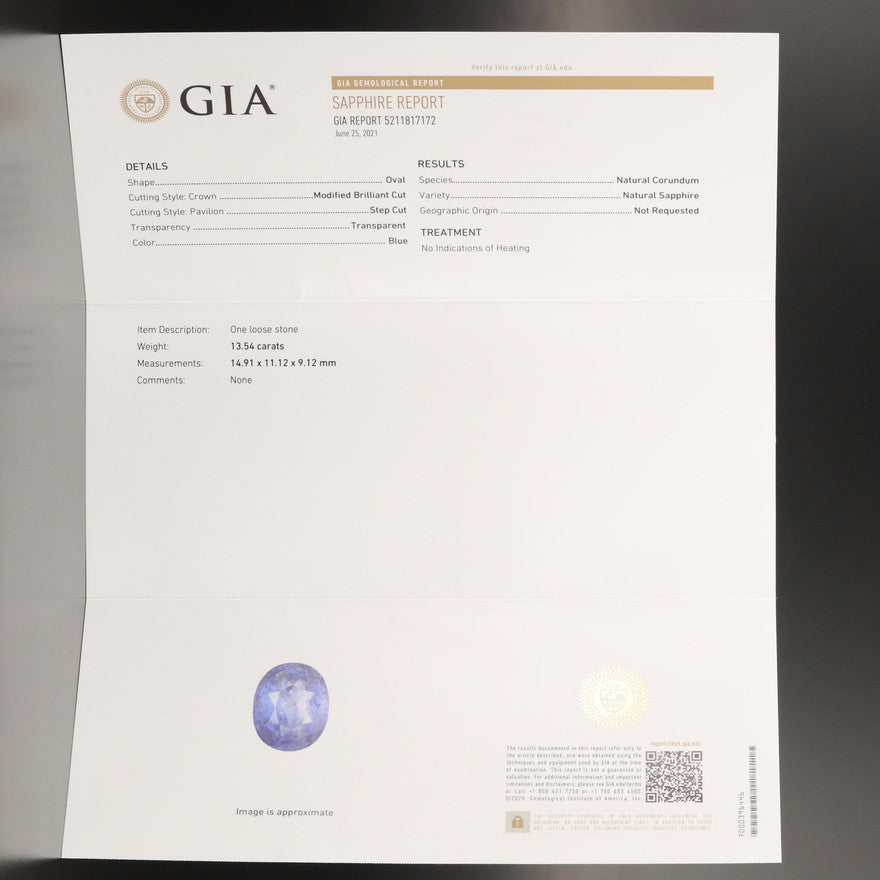 14.24ct Oval Natural Sapphire & Diamond Ring — GIA Certified, Platinum