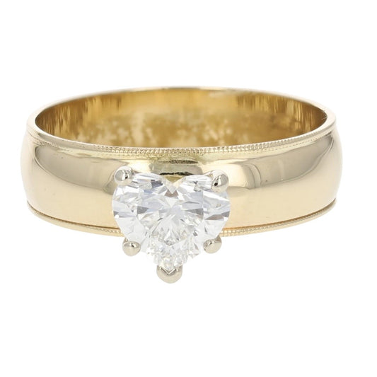 1.17ct Heart Brilliant Diamond Solitaire Ring — GIA Certified, 14k Yellow Gold