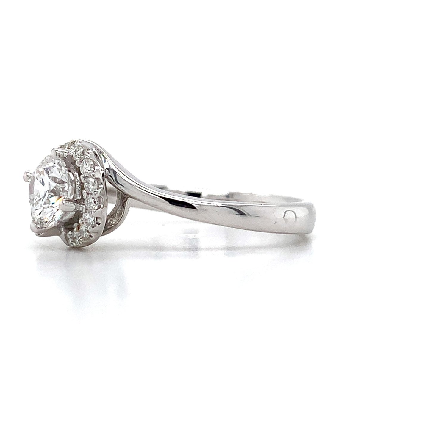 0.58ct Round Brilliant Diamond Milgrain Wedding Set — GIA Certified, 14k White Gold
