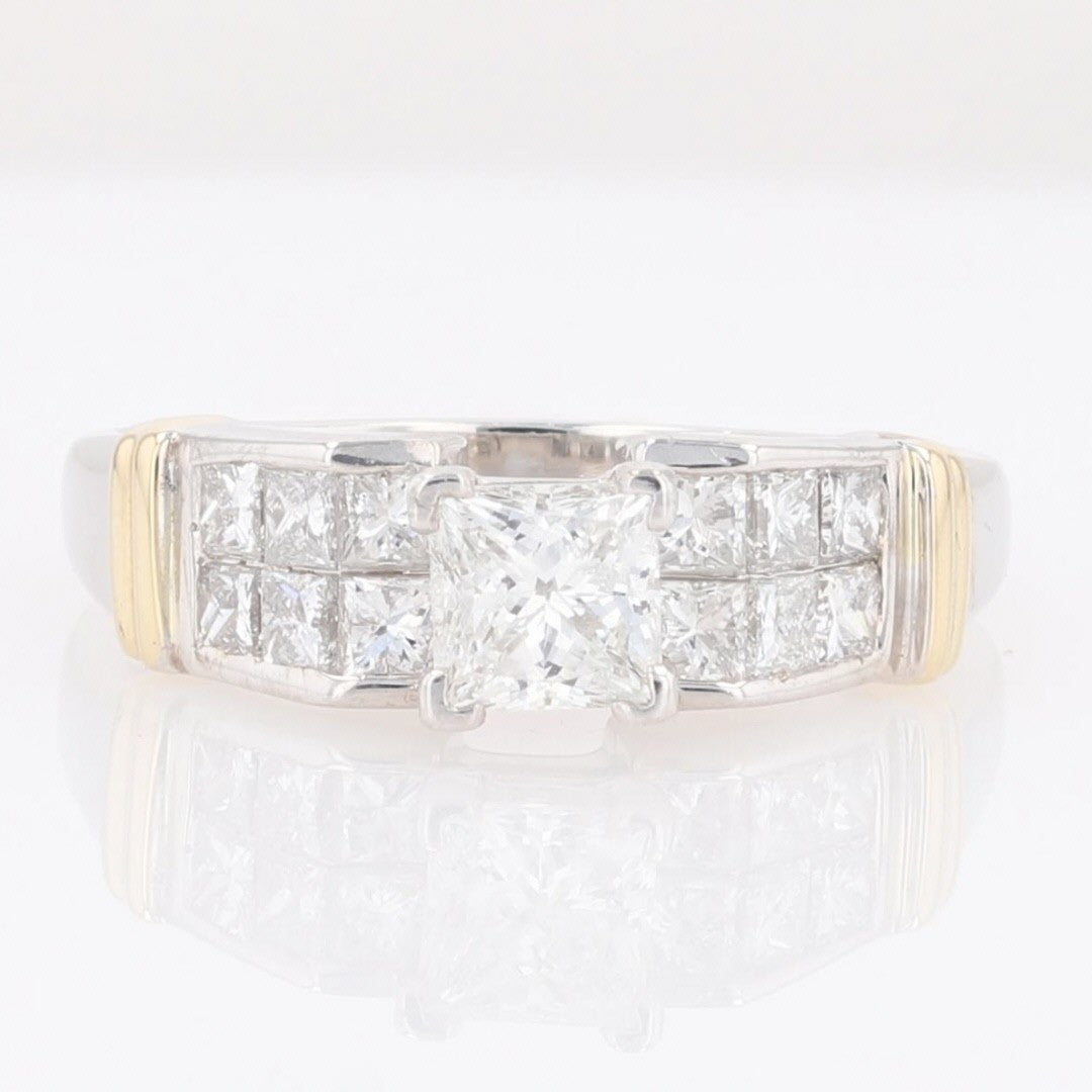 1.64ct Princess Cut Diamond Engagement Ring — GIA Certified, 14k Multi-Tone Gold