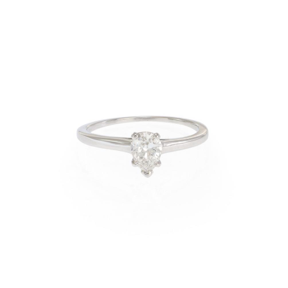 0.47ct Pear Brilliant Diamond Solitaire Ring — GIA Certified, Platinum