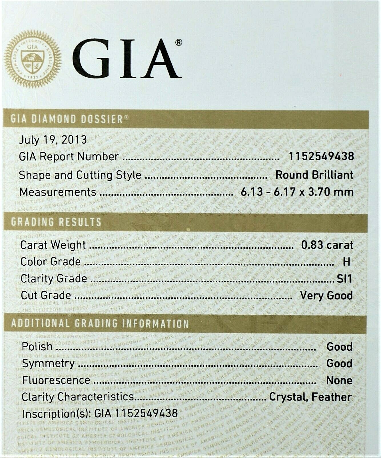 0.83ct Round Brilliant Diamond Solitaire Ring — GIA Certified, 14k White Gold