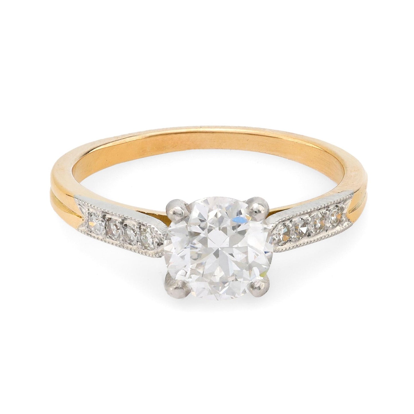 1.19ct Round Brilliant Diamond Engagement Ring — GIA Certified, 18k Yellow Gold
