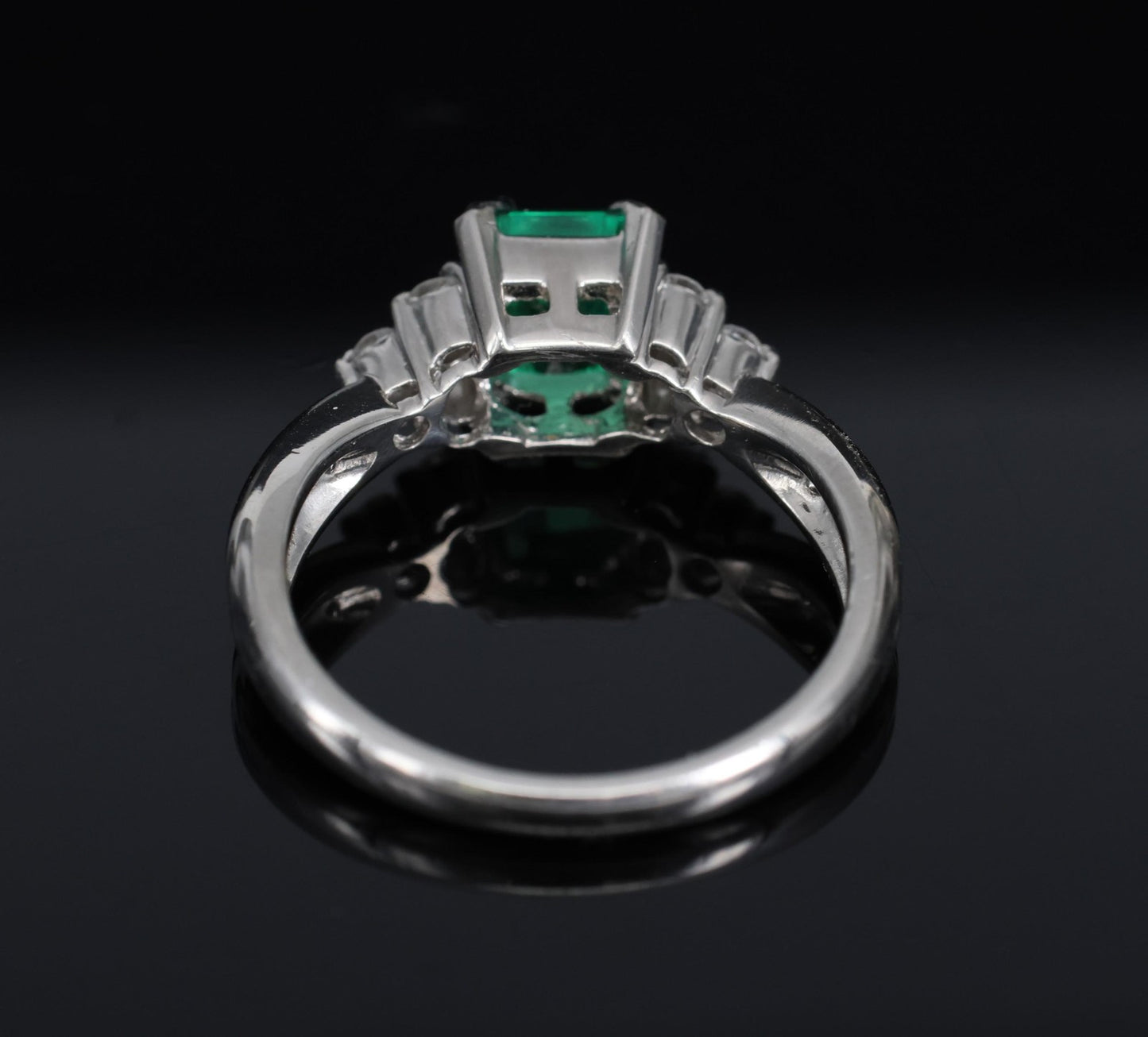 0.81ct Emerald Cut Colombian Emerald & Diamond Ring — GIA Certified, Platinum