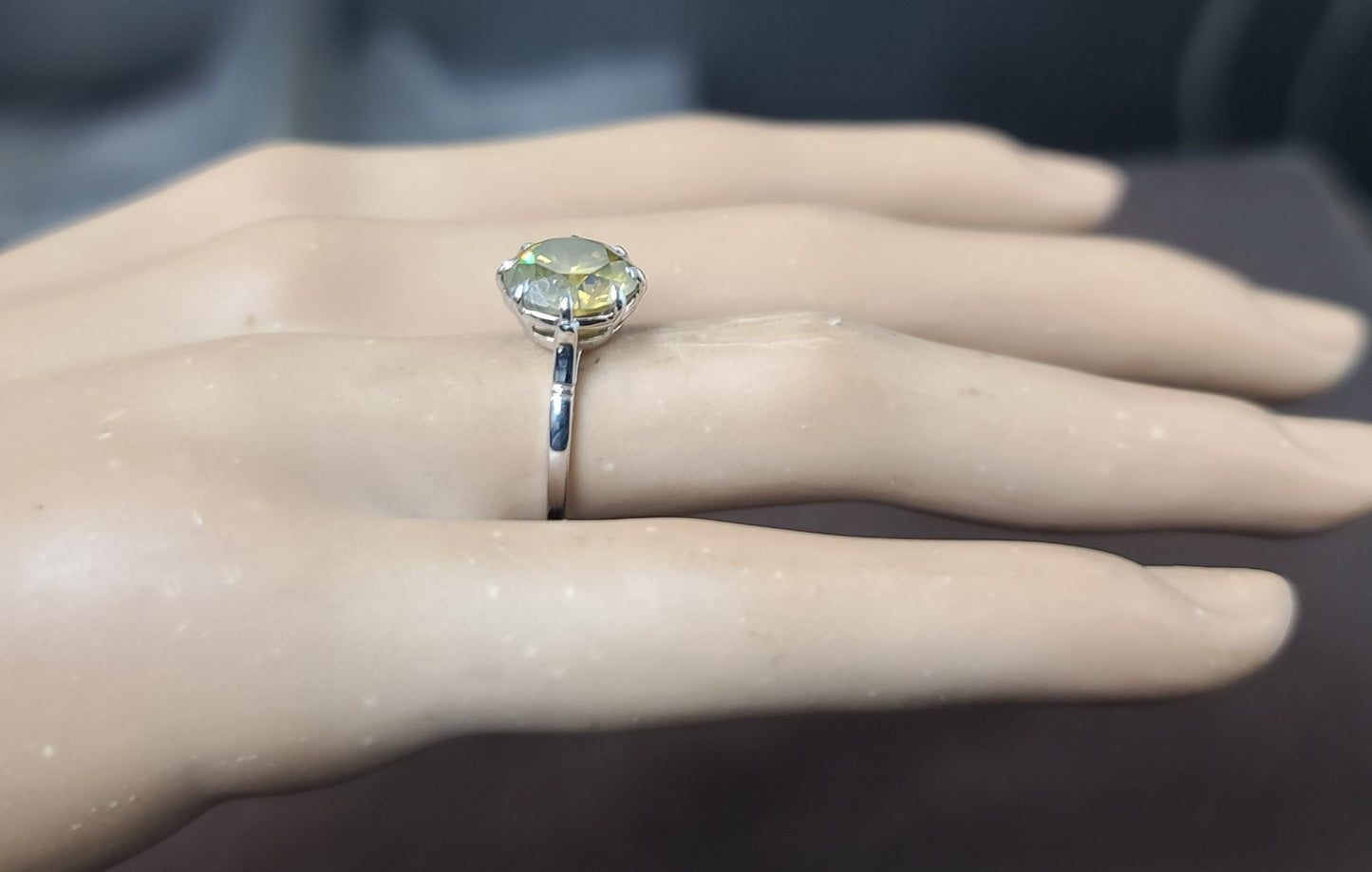 3.95ct Round Brilliant Natural Deep Yellow Diamond Ring — GIA Certified, Platinum