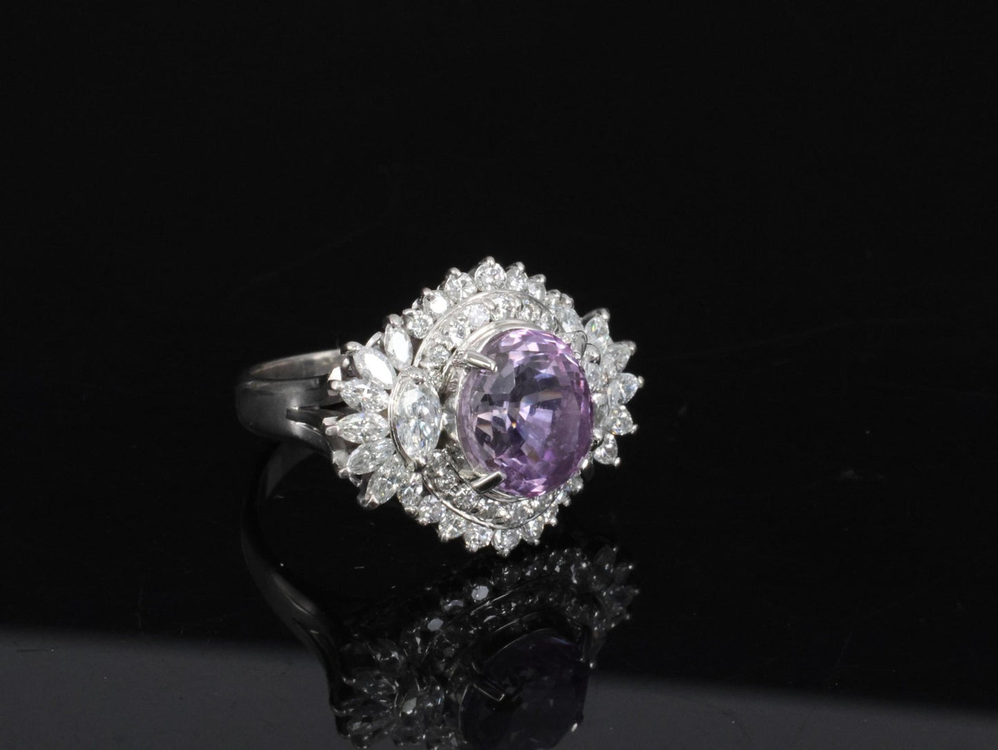 5.26ct Oval Sapphire & 1.43ct Diamond Cocktail Ring — GIA Certified, Platinum