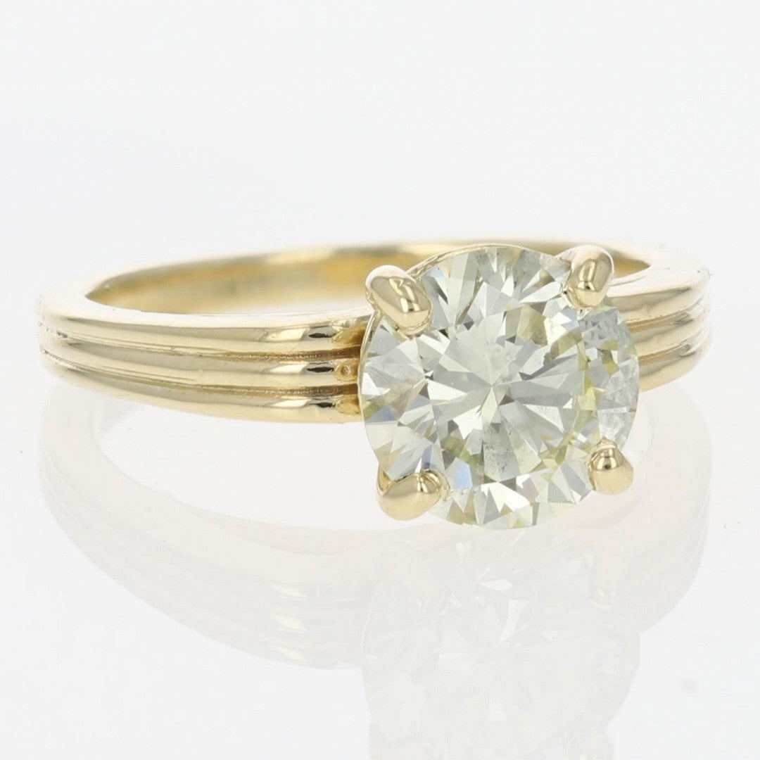 2.24ct Round Brilliant Diamond Solitaire Ring — GIA Certified, 14k Yellow Gold