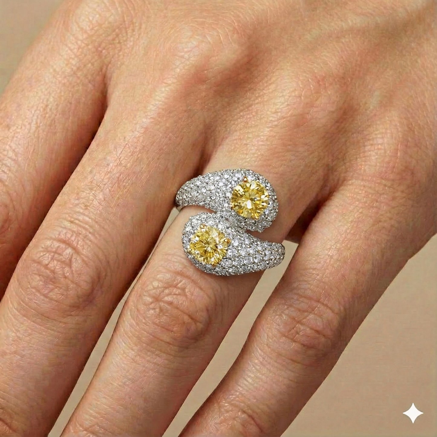 1.45ct Round Brilliant Fancy Light Yellow Diamond Ring — GIA Certified, 18k White & Yellow Gold