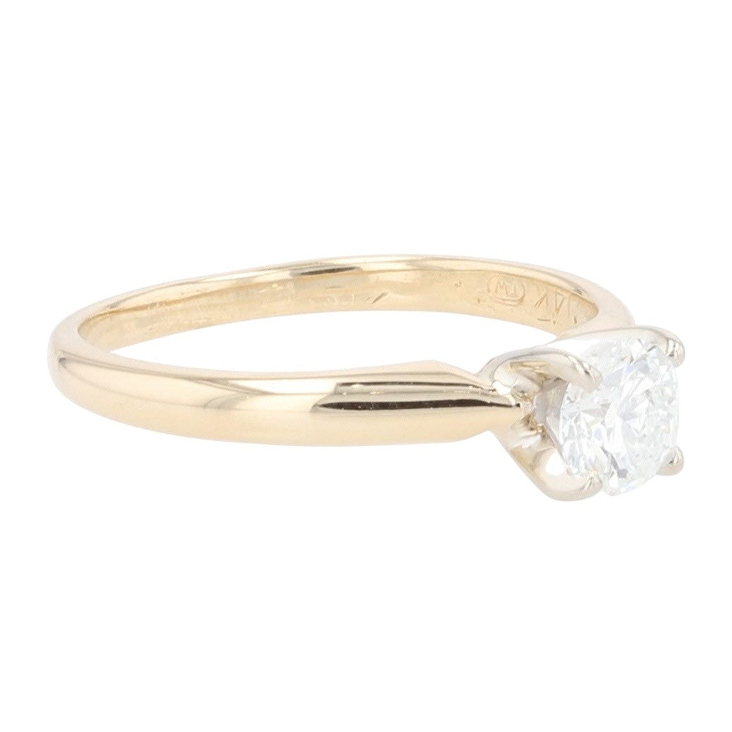0.37ct Round Brilliant Diamond Solitaire Ring — GIA Certified, 14k Yellow Gold