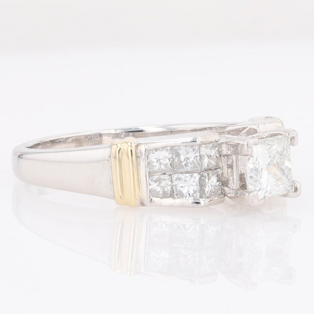 1.64ct Princess Cut Diamond Engagement Ring — GIA Certified, 14k Multi-Tone Gold