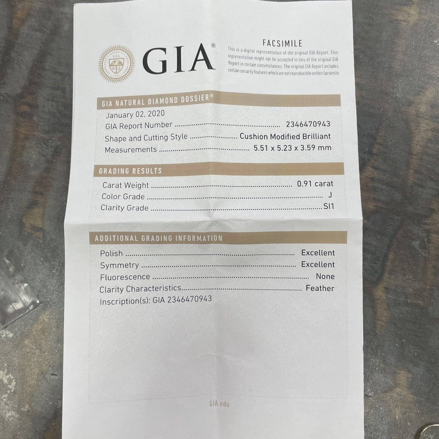 0.91ct Cushion Diamond Ring — GIA Certified, 14k White Gold