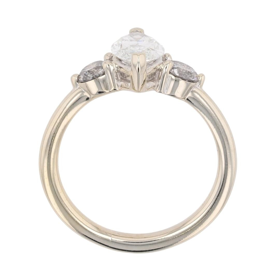 1.42ct Marquise Diamond Solitaire with Accents Ring — GIA Certified, 14k White Gold