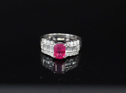1.01ct Emerald Cut Diamond Engagement Ring — GIA Certified, 18k White Gold