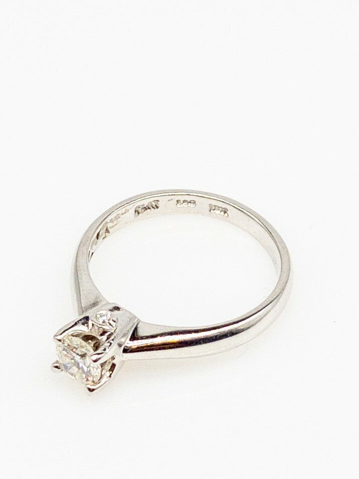 0.50ct Round Brilliant Diamond Cartier Ring — GIA Certified, 18k White Gold