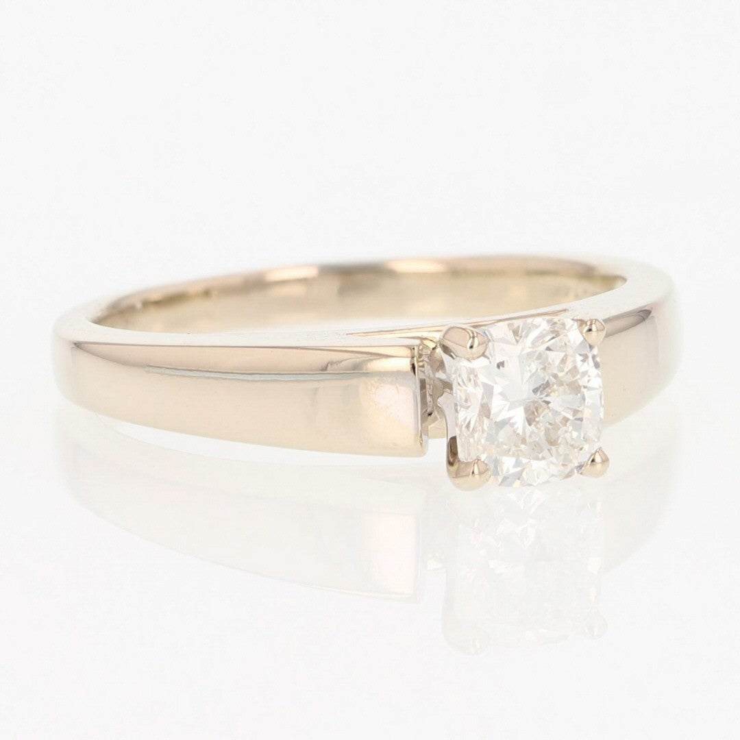 0.97ct Cushion Cut Diamond Solitaire Ring — GIA Certified, 14k White Gold