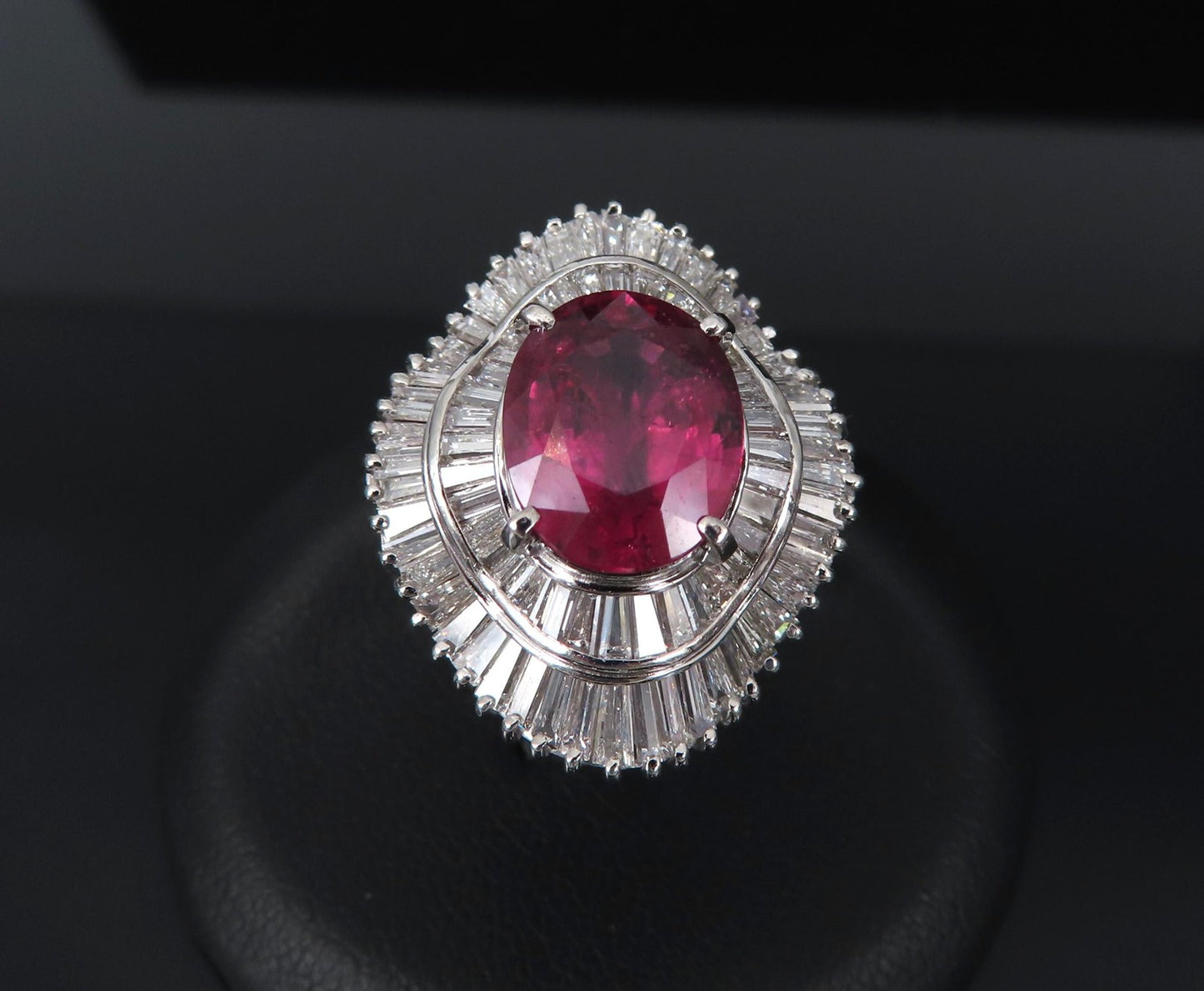 3.04ct Oval Ruby & 1.64ct Diamond Ring — GIA Certified, Platinum