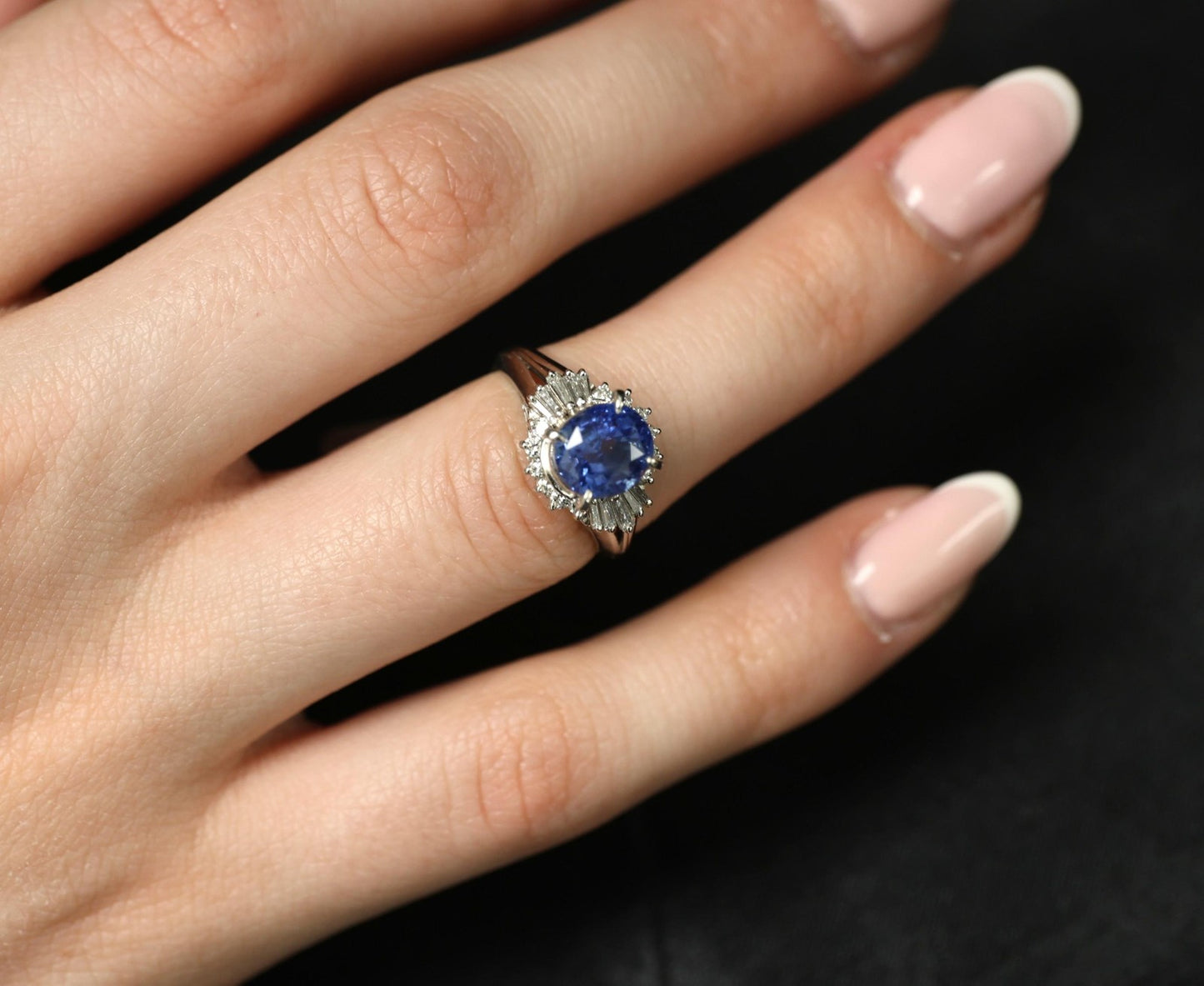 2.72ct Cushion Cut Ceylon Sapphire & 0.55ct Diamond Ring — GIA Certified, Platinum