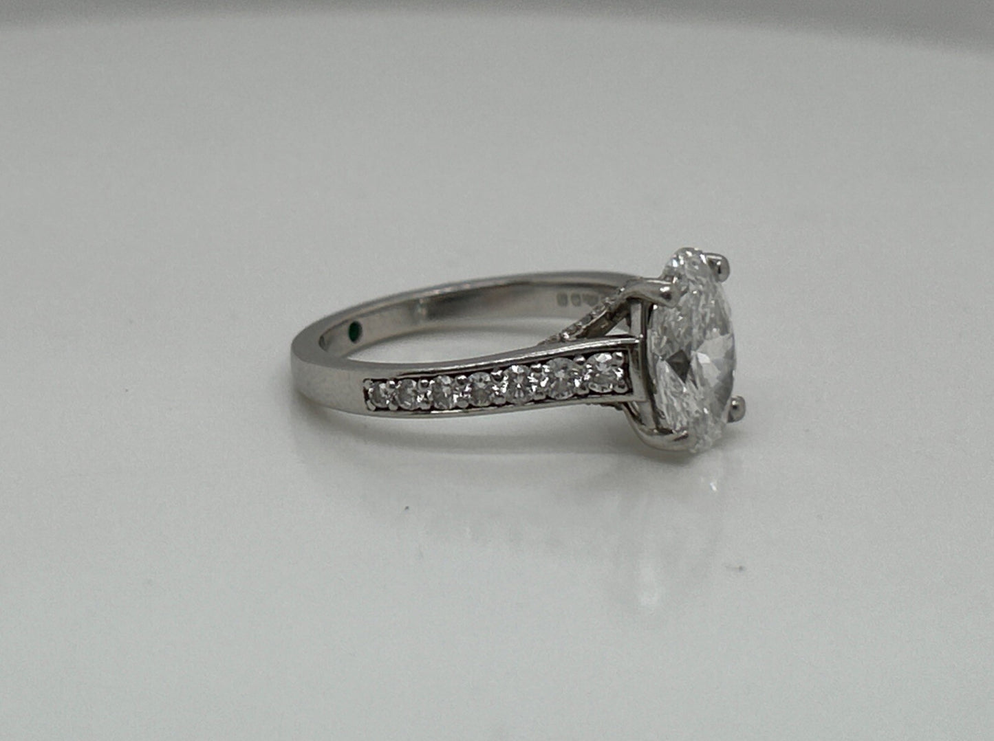 1.61ct Oval Brilliant Diamond Engagement Ring — GIA Certified, Platinum