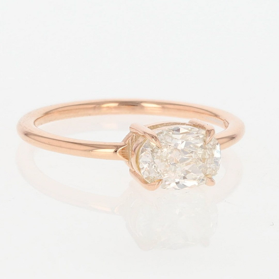 1.02ct Oval Brilliant Diamond Solitaire Ring — GIA Certified, 14k Rose Gold
