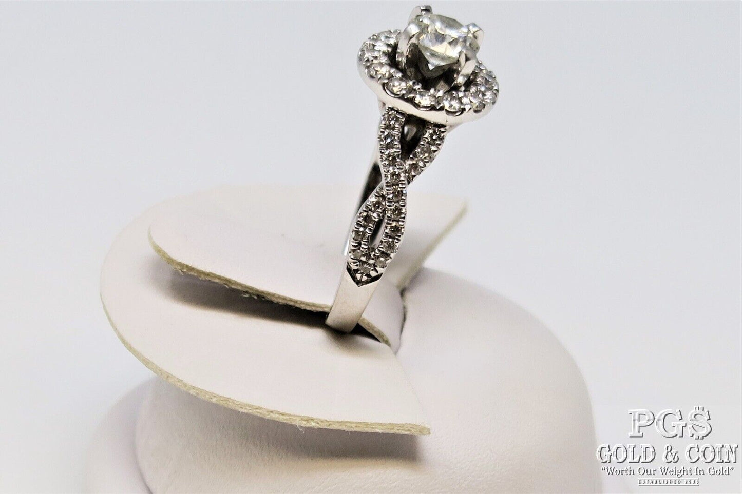 0.71ct Round Brilliant Diamond Engagement Ring — GIA Certified, 14k White Gold