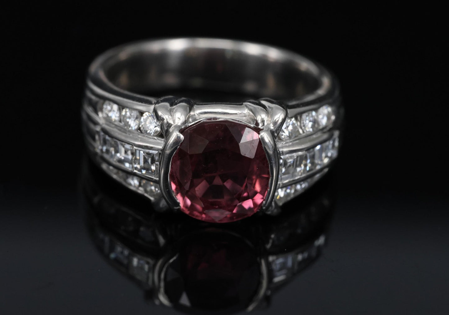 3.04ct Cushion Cut Ruby & Diamond Ring — GIA Certified, Platinum