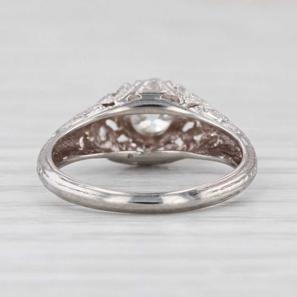 0.47ct Round Brilliant Diamond Halo Engagement Ring — GIA Certified, 14k White Gold
