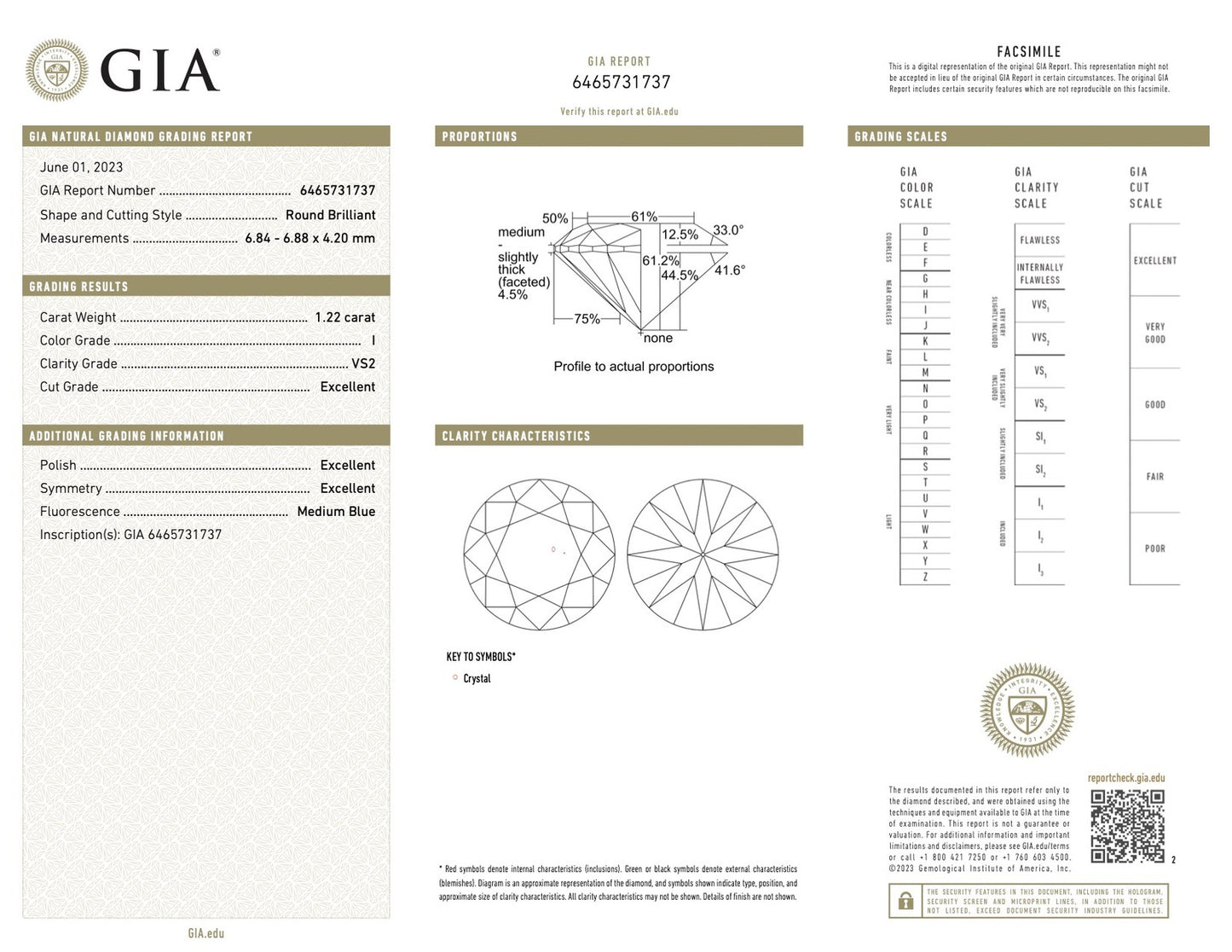 1.69ct Round Brilliant Diamond Engagement Ring — GIA Certified, 18k White Gold