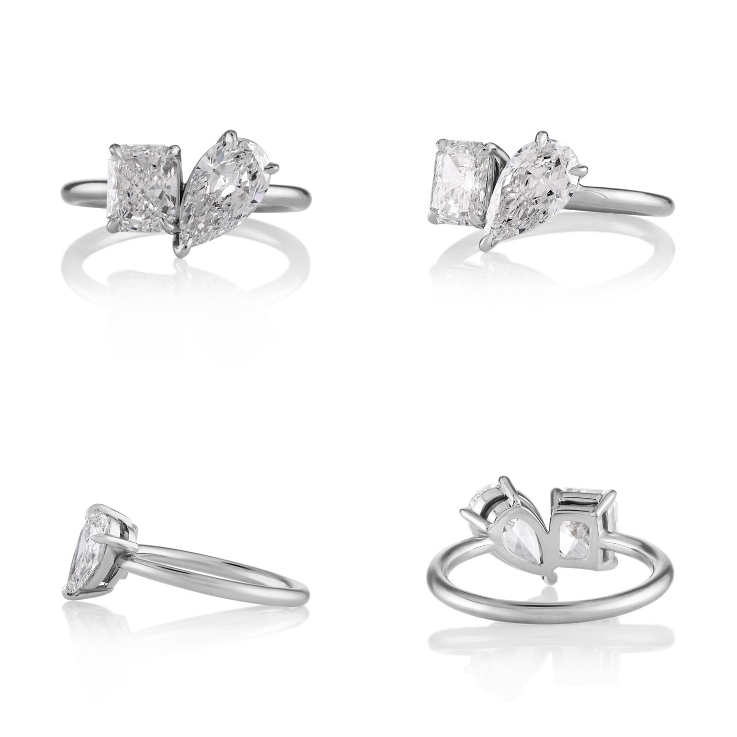 2.19ct Pear & Radiant Diamond Two-Stone Ring — GIA Certified, Platinum