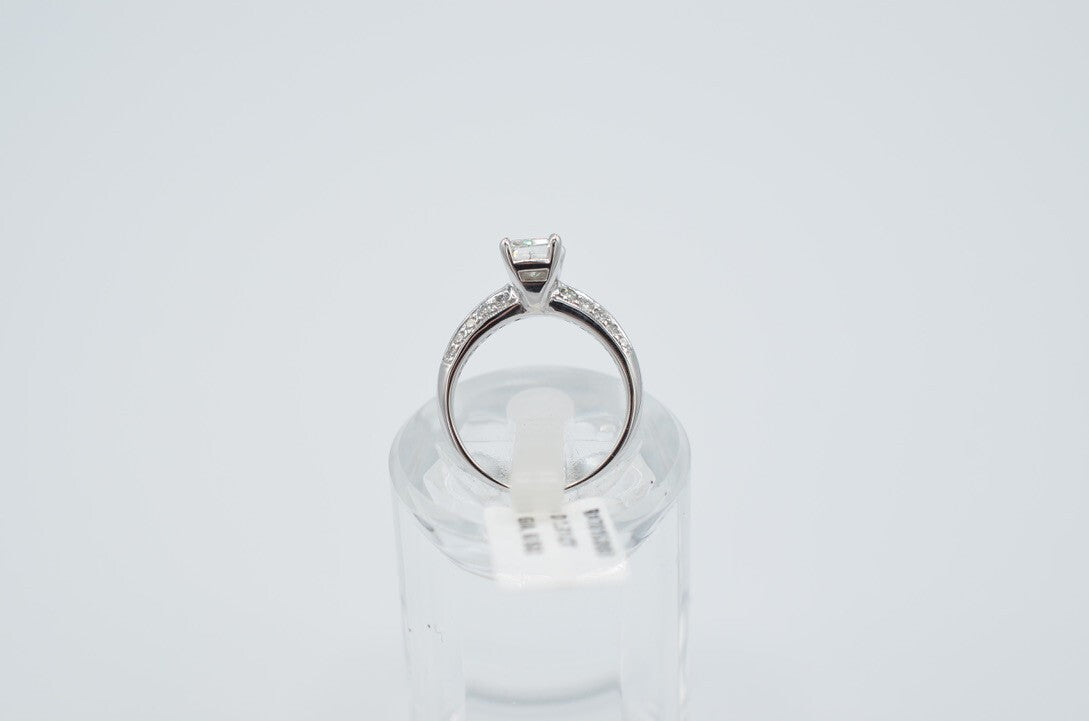 1.31ct Cut-Cornered Rectangular Modified Brilliant Diamond Engagement Ring — GIA Certified, 18k White Gold